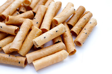 Thai snack, crispy coconut rolls