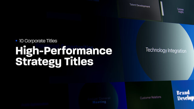 High Performance Strategy Titles | 10 Motion Titles with Control Panels