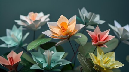 Fototapeta premium Traditional Japanese Origami Floral Decoration
