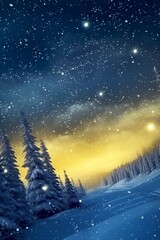 background for winter with newly rising sun with generative ai