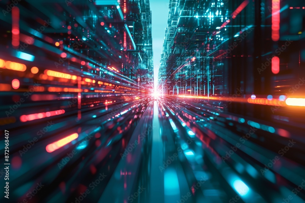 Poster future technology line background and light effect, cyberpunk style background material with a sense