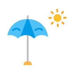 Obraz premium Sun umbrella icon flat icon