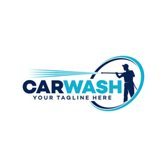 car wash logo design. service auto cleaning template vector
