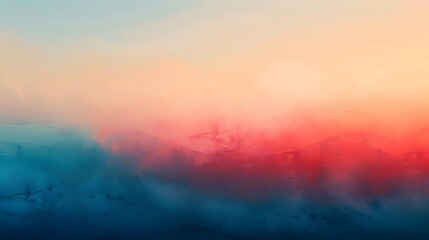 Abstract Blue and Red Sunset Background.