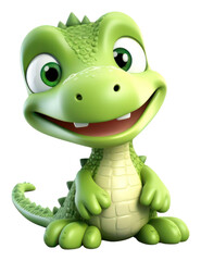 Fototapeta premium PNG Cute baby crocodile background reptile cartoon animal.