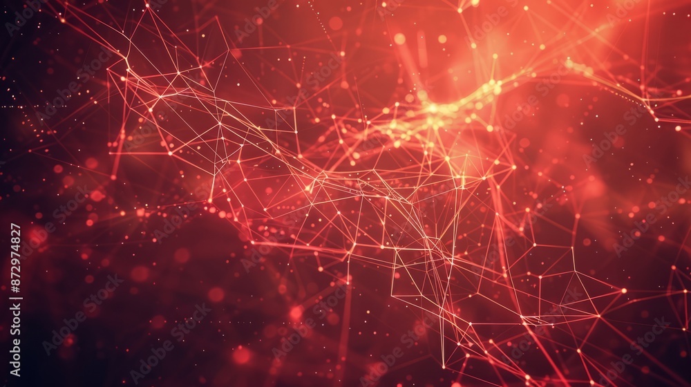 Poster abstract technology and science background with mesh network and geometric lines and shapes, perfect