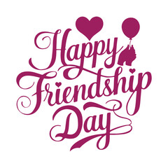 Happy Friendship day vector illustration with text and love elements for celebrating friendship day