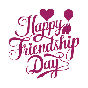 Happy Friendship day vector illustration with text and love elements for celebrating friendship day