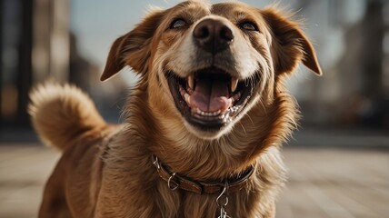 Fototapeta premium Laughing Dog Extremely Realized High Definition Photo