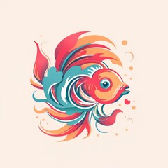 Fototapeta premium An electric blue fish with a colorful tail is gracefully swimming in the water, creating a beautiful scene