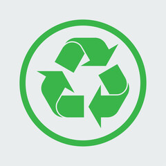 Recycle icon. Recycling or garbage environment outline symbol. Easy editable vector design.