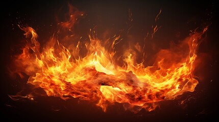 Fierce Fire Blaze with Intense Orange and Red Flames