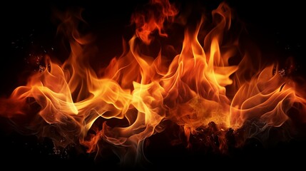 A mesmerizing display of bright, orange, and yellow flames.