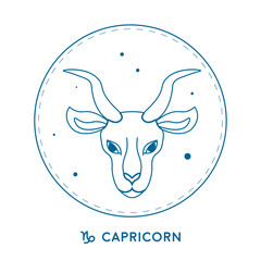 Capricorn Zodiac Sign Illustration vector