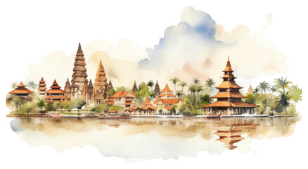 Obraz premium PNG Architecture landscape building outdoors.