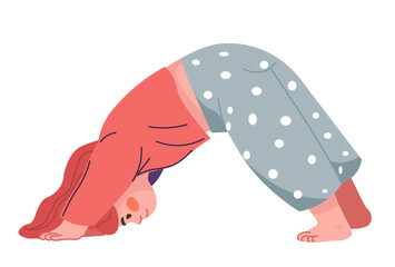 Downward Dog Yoga Pose vector illustration
