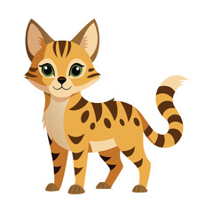 Illustration of Sand Cat animal on white