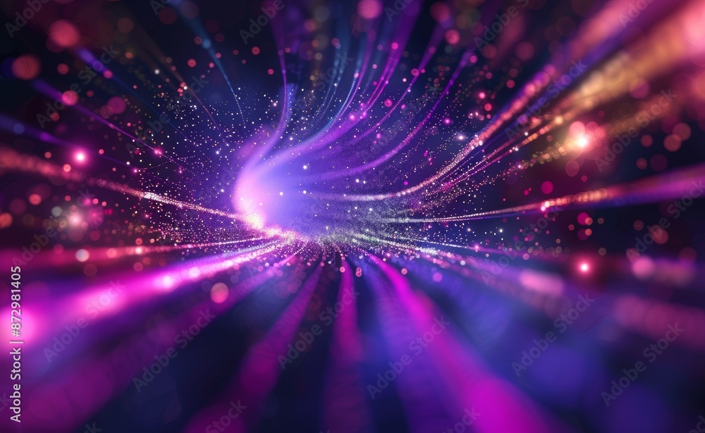 Aufkleber retro sci-fi space explosion with neon radial lines. digital cyber surface. ideal for design in the 