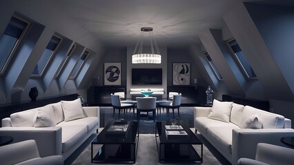 Fototapeta premium Modern interior design of living room