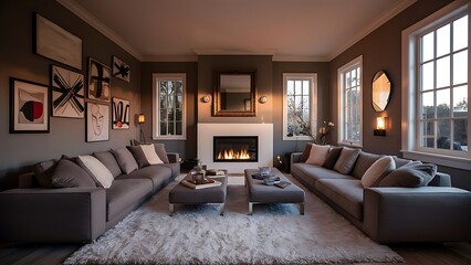 Modern interior design of living room