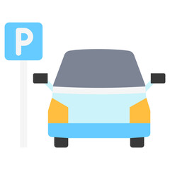 Parking Service multi color icon, related to hotel service, travel, vacation theme. use for modern concept, UI or UX kit, web and app development