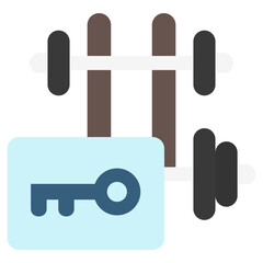 Gym Access multi color icon, related to hotel service, travel, vacation theme. use for modern concept, UI or UX kit, web and app development