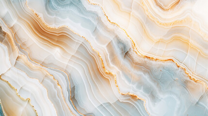 Obraz premium Banner with a light-colored stone texture close-up with a pattern in the form of smooth lines.