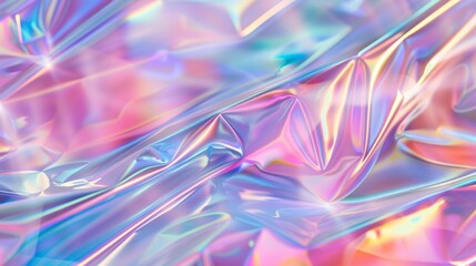 Obraz premium Holographic Rainbow foil on transparent rainbow plastic or glass.