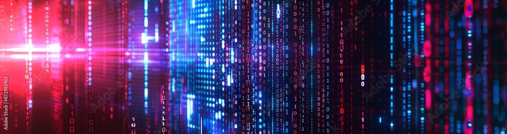 Poster a 3d rendering of the city of the future using big data technology and microchips.