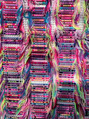 Colorful woven name bracelets