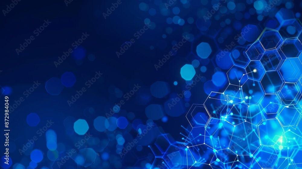 Poster design concept background for a hexagonal digital molecular structure