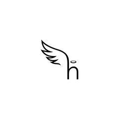 ALPHABET AND NUMBER COMBINING WITH WING OF ANGEL