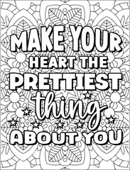 Motivational quote coloring page, Inspirational quote coloring page.