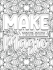 Motivational quote coloring page, Inspirational quote coloring page.