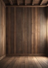 Naklejka premium Minimalist Empty Studio Room With Blurred shadow Gentle Lights On Wooden Wall 