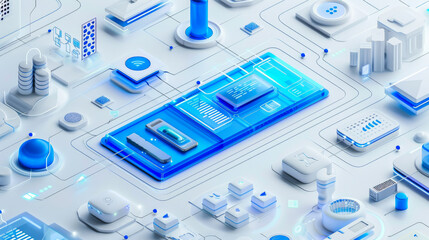 Server Virtualization Concept - Partitioning of Central Physical Server into Smaller Virtual Servers to Maximize Computing Resources