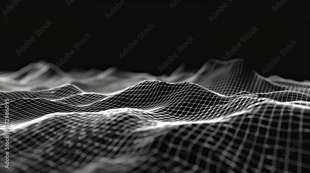 Poster a smooth seamless loop animation displaying futuristic network shapes