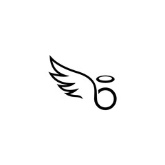 ALPHABET AND NUMBER COMBINING WITH WING OF ANGEL
