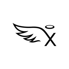 Obraz premium ALPHABET AND NUMBER COMBINING WITH WING OF ANGEL