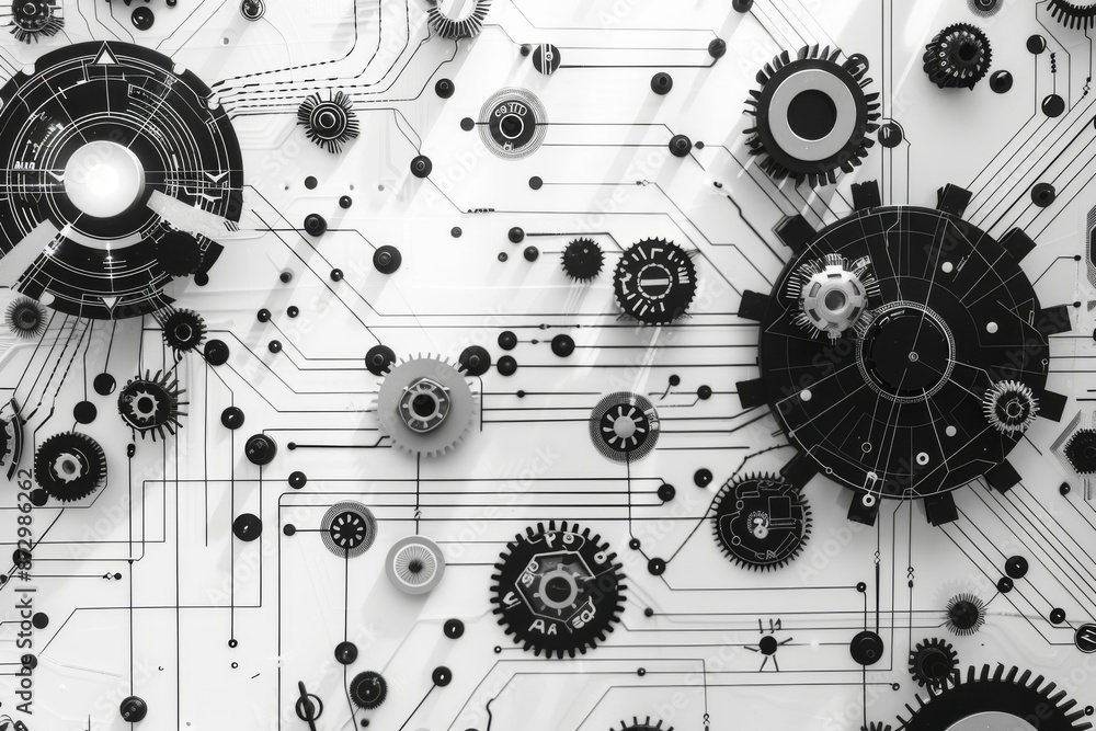 Poster technological futuristic background. an abstract rendering of a sci-fi circuit design. an old grungy