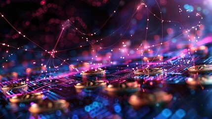 Digital Currency Tokens in Cyber Space with Dynamic Lines