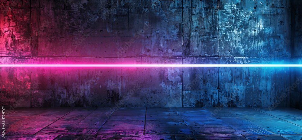 Poster an updated version of a sci-fi futuristic neon light show scene modeled as a 3d virtual presentation