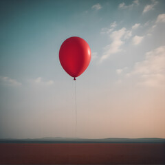 a red balloon in the sky