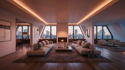 Fantastic modern living room home interior.