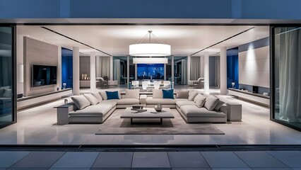 Fototapeta premium Fantastic modern living room home interior.
