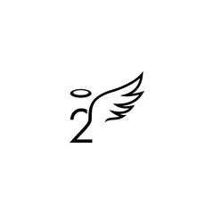 ALPHABET AND NUMBER COMBINING WITH WING OF ANGEL