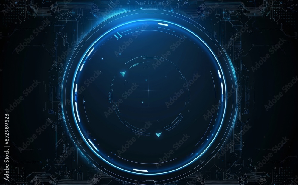 Poster technology innovation pattern design background with abstract circle button
