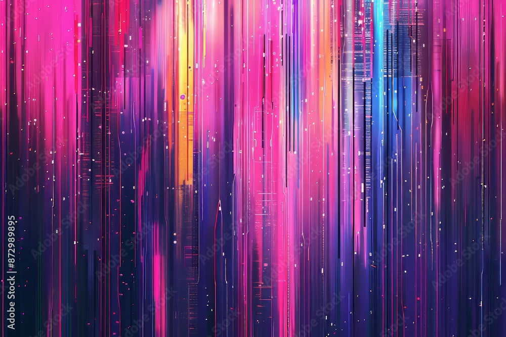Poster abstract background with interlaced digital distorted motion glitch effect. modern cyberpunk design.