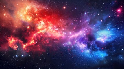 Fototapeta premium Cosmic Beauty: Radiant Star Field with Colorful Nebulae and Cosmic Dust