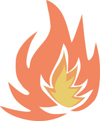 Fire flame vector illustration. Bonfire icon